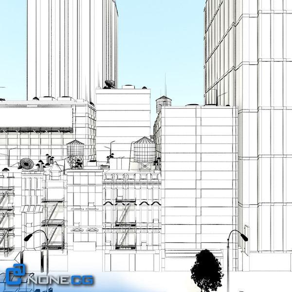 new york city block 3d max - New York City Set 3-1 Block by NONECG